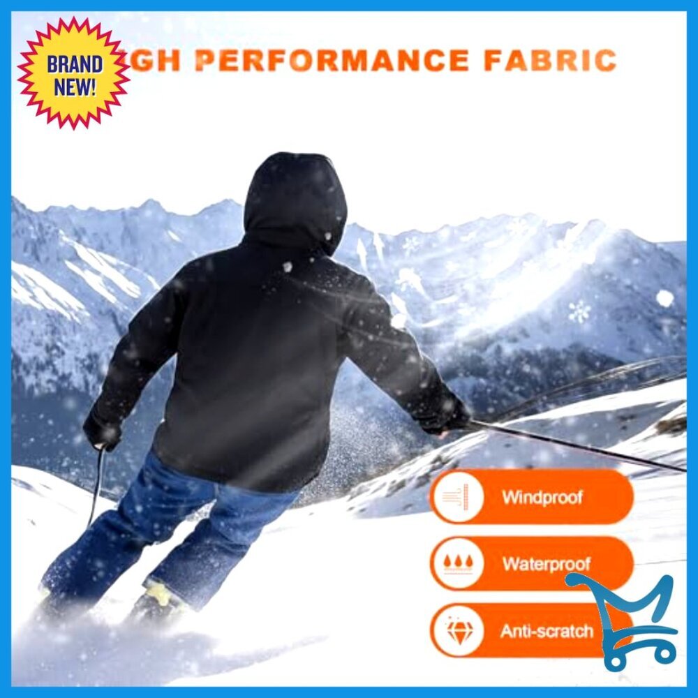 Heated Jacket with Battery Pack Fleece Lining Waterproof Windproof Skiing - Picture 5 of 7